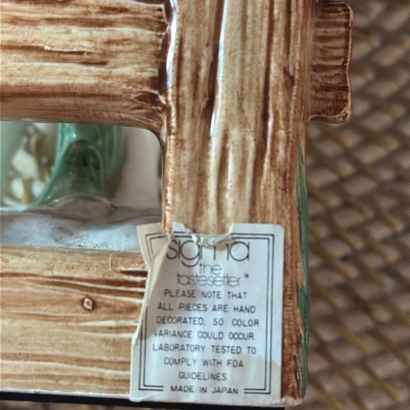 Vintage Sigma Japan Hand Painted Porcelain Pig on Fence Bookend Figurine 8.5” T - Picture 5 of 7